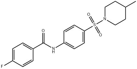 4-fluoro-N-{4-[(4-methylpiperidin-1-yl)sulfonyl]phenyl}benzamide 结构式