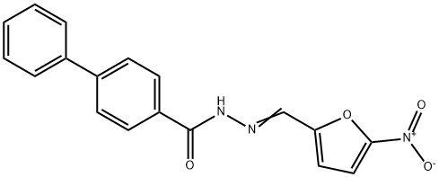 N'-[(E)-(5-nitrofuran-2-yl)methylidene]biphenyl-4-carbohydrazide 结构式