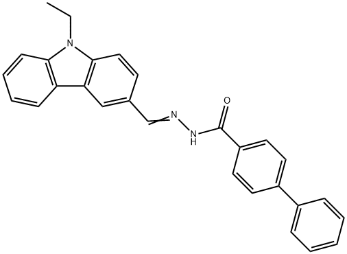 N'-[(E)-(9-ethyl-9H-carbazol-3-yl)methylidene]biphenyl-4-carbohydrazide 结构式