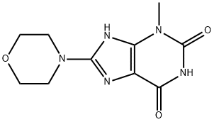 3-Methyl-8-morpholin-4-yl-3,7-dihydro-purine-2,6-dione 结构式