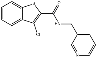 3-氯-N-(吡啶-3-基甲基)苯并[B]噻吩-2-甲酰胺 结构式