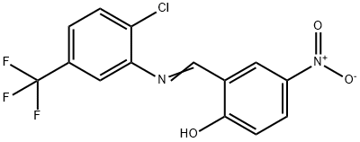 (E)-2-(((2-chloro-5-(trifluoromethyl)phenyl)imino)methyl)-4-nitrophenol 结构式