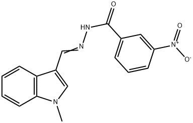 N'-[(E)-(1-methyl-1H-indol-3-yl)methylidene]-3-nitrobenzohydrazide 结构式