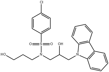 N-[3-(9H-carbazol-9-yl)-2-hydroxypropyl]-4-chloro-N-(3-hydroxypropyl)benzenesulfonamide 结构式