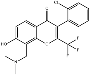 3-(2-chlorophenyl)-8-[(dimethylamino)methyl]-7-hydroxy-2-(trifluoromethyl)-4H-chromen-4-one 结构式