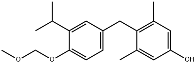 4-(3-异丙基-4-(甲氧基甲氧基)苯甲基)-3,5-二甲基苯酚 结构式