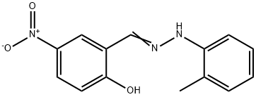 (E)-4-nitro-2-((2-(o-tolyl)hydrazono)methyl)phenol 结构式