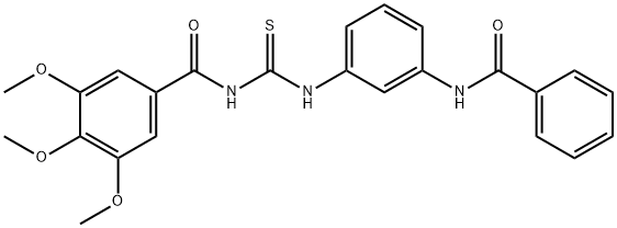 N-[[[3-[(Benzoyl)amino]phenyl]amino](thioxo)methyl]-3,4,5-trimethoxybenzamide 结构式