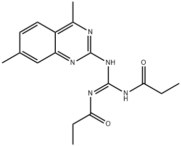 N-[(Z)-[(4,7-dimethylquinazolin-2-yl)amino](propanoylamino)methylidene]propanamide 结构式