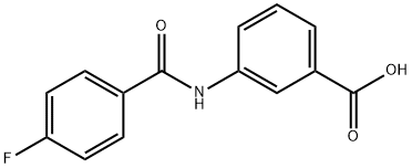 3-(4-氟苯甲酰氨基)苯甲酸 结构式