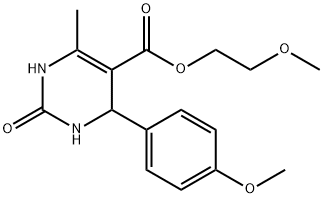 2-methoxyethyl 4-(4-methoxyphenyl)-6-methyl-2-oxo-1,2,3,4-tetrahydropyrimidine-5-carboxylate 结构式