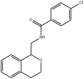 4-chloro-N-(3,4-dihydro-1H-isochromen-1-ylmethyl)benzamide 结构式