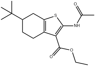ethyl 2-(acetylamino)-6-tert-butyl-4,5,6,7-tetrahydro-1-benzothiophene-3-carboxylate 结构式