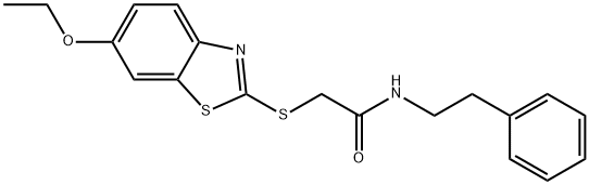 2-[(6-ethoxy-1,3-benzothiazol-2-yl)sulfanyl]-N-(2-phenylethyl)acetamide 结构式