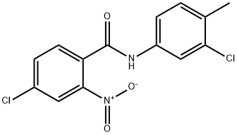 4-chloro-N-(3-chloro-4-methylphenyl)-2-nitrobenzamide 结构式