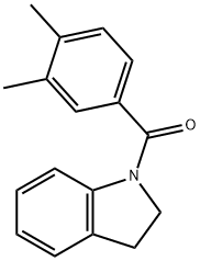 2,3-dihydro-1H-indol-1-yl(3,4-dimethylphenyl)methanone 结构式