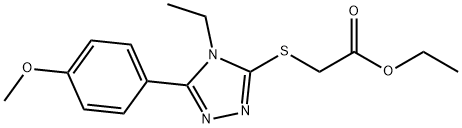 ethyl 2-((4-ethyl-5-(4-methoxyphenyl)-4H-1,2,4-triazol-3-yl)thio)acetate 结构式