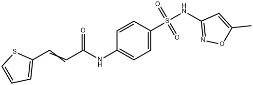 (2E)-N-{4-[(5-methyl-1,2-oxazol-3-yl)sulfamoyl]phenyl}-3-(thiophen-2-yl)prop-2-enamide 结构式