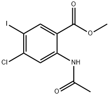 2-乙酰氨基-4-氯-5-碘苯甲酸甲酯 结构式