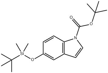 TERT-BUTYL 5-(TERT-BUTYLDIMETHYLSILYLOXY)-1H-INDOLE-1-CARBOXYLATE 结构式