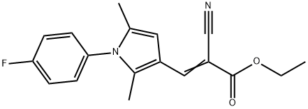 (Z)-ethyl 2-cyano-3-(1-(4-fluorophenyl)-2,5-dimethyl-1H-pyrrol-3-yl)acrylate 结构式