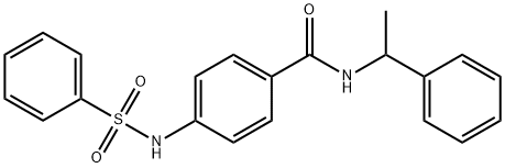 N-(1-phenylethyl)-4-[(phenylsulfonyl)amino]benzamide 结构式