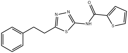 N-[5-(2-phenylethyl)-1,3,4-thiadiazol-2-yl]thiophene-2-carboxamide 结构式