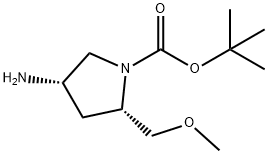 (3S,5S)-1-BOC-5-(甲氧基甲基)吡咯烷-3-胺 结构式