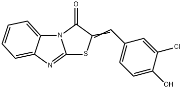 (2Z)-2-(3-chloro-4-hydroxybenzylidene)[1,3]thiazolo[3,2-a]benzimidazol-3(2H)-one 结构式