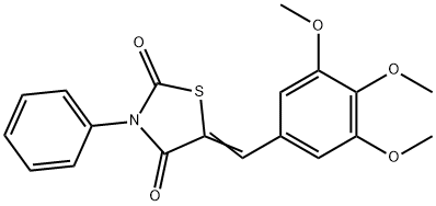 (5Z)-3-phenyl-5-(3,4,5-trimethoxybenzylidene)-1,3-thiazolidine-2,4-dione 结构式