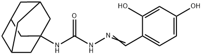 (E)-N-(adamantan-1-yl)-2-(2,4-dihydroxybenzylidene)hydrazinecarboxamide 结构式