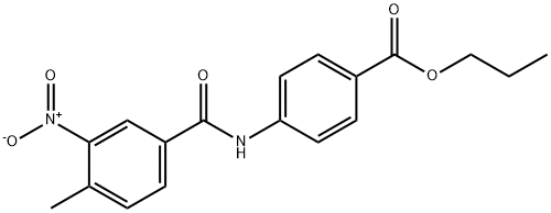 propyl 4-{[(4-methyl-3-nitrophenyl)carbonyl]amino}benzoate 结构式