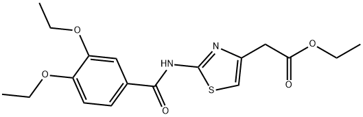 ethyl 2-(2-(3,4-diethoxybenzamido)thiazol-4-yl)acetate 结构式