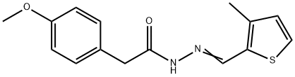 2-(4-methoxyphenyl)-N'-[(E)-(3-methylthiophen-2-yl)methylidene]acetohydrazide 结构式