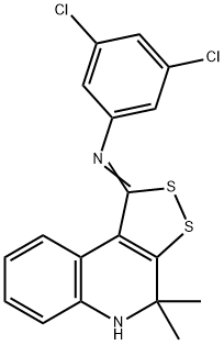 3,5-dichloro-N-[(1Z)-4,4-dimethyl-4,5-dihydro-1H-[1,2]dithiolo[3,4-c]quinolin-1-ylidene]aniline 结构式