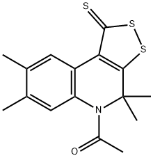 1-(4,4,7,8-tetramethyl-1-thioxo-1,4-dihydro-5H-[1,2]dithiolo[3,4-c]quinolin-5-yl)ethanone 结构式