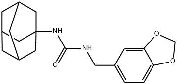 1-(1,3-benzodioxol-5-ylmethyl)-3-tricyclo[3.3.1.1~3,7~]dec-1-ylurea 结构式