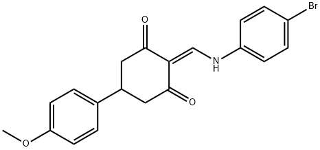 2-{[(4-bromophenyl)amino]methylidene}-5-(4-methoxyphenyl)cyclohexane-1,3-dione 结构式