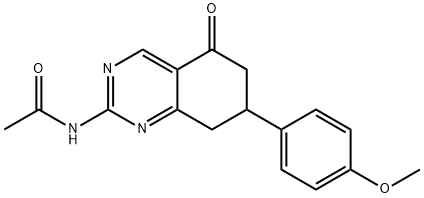 N-[7-(4-methoxyphenyl)-5-oxo-5,6,7,8-tetrahydro-2-quinazolinyl]acetamide 结构式