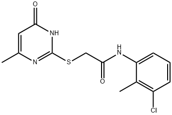 N-(3-chloro-2-methylphenyl)-2-[(4-methyl-6-oxo-1,6-dihydropyrimidin-2-yl)sulfanyl]acetamide 结构式