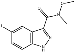 5-碘-N-甲氧基-N-甲基-1H-吲唑-3-甲酰胺 结构式