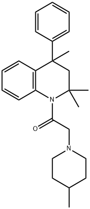 2-(4-methylpiperidin-1-yl)-1-(2,2,4-trimethyl-4-phenyl-3,4-dihydroquinolin-1(2H)-yl)ethanone 结构式