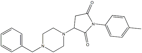 3-(4-benzylpiperazin-1-yl)-1-(4-methylphenyl)pyrrolidine-2,5-dione 结构式