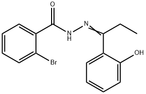(E)-2-bromo-N'-(1-(2-hydroxyphenyl)propylidene)benzohydrazide 结构式