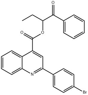 1-oxo-1-phenylbutan-2-yl 2-(4-bromophenyl)quinoline-4-carboxylate 结构式