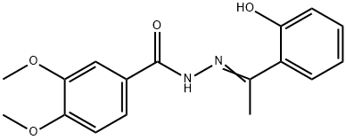 (E)-N'-(1-(2-hydroxyphenyl)ethylidene)-3,4-dimethoxybenzohydrazide 结构式