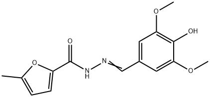 (E)-N'-(4-hydroxy-3,5-dimethoxybenzylidene)-5-methylfuran-2-carbohydrazide 结构式