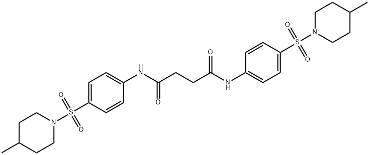 N,N'-bis{4-[(4-methylpiperidin-1-yl)sulfonyl]phenyl}butanediamide 结构式