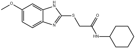 N-cyclohexyl-2-[(5-methoxy-1H-benzimidazol-2-yl)sulfanyl]acetamide 结构式