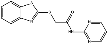 2-(1,3-benzothiazol-2-ylsulfanyl)-N-(pyrimidin-2-yl)acetamide 结构式